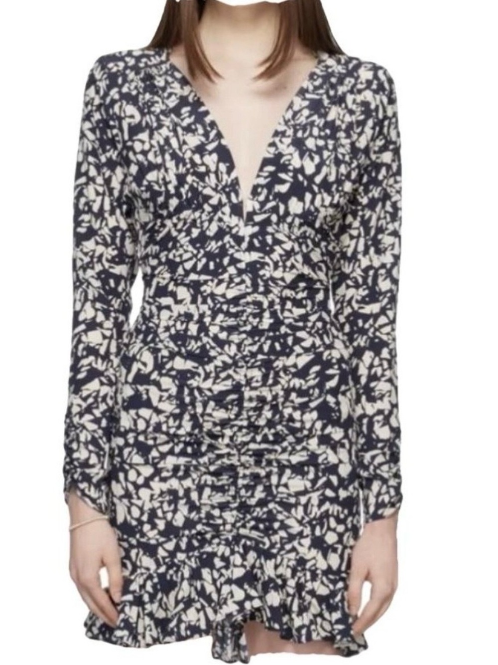 ISABEL MARANT Navy & Off-White Lara
Silk Dress NEW WITH TAGS - 36 / S